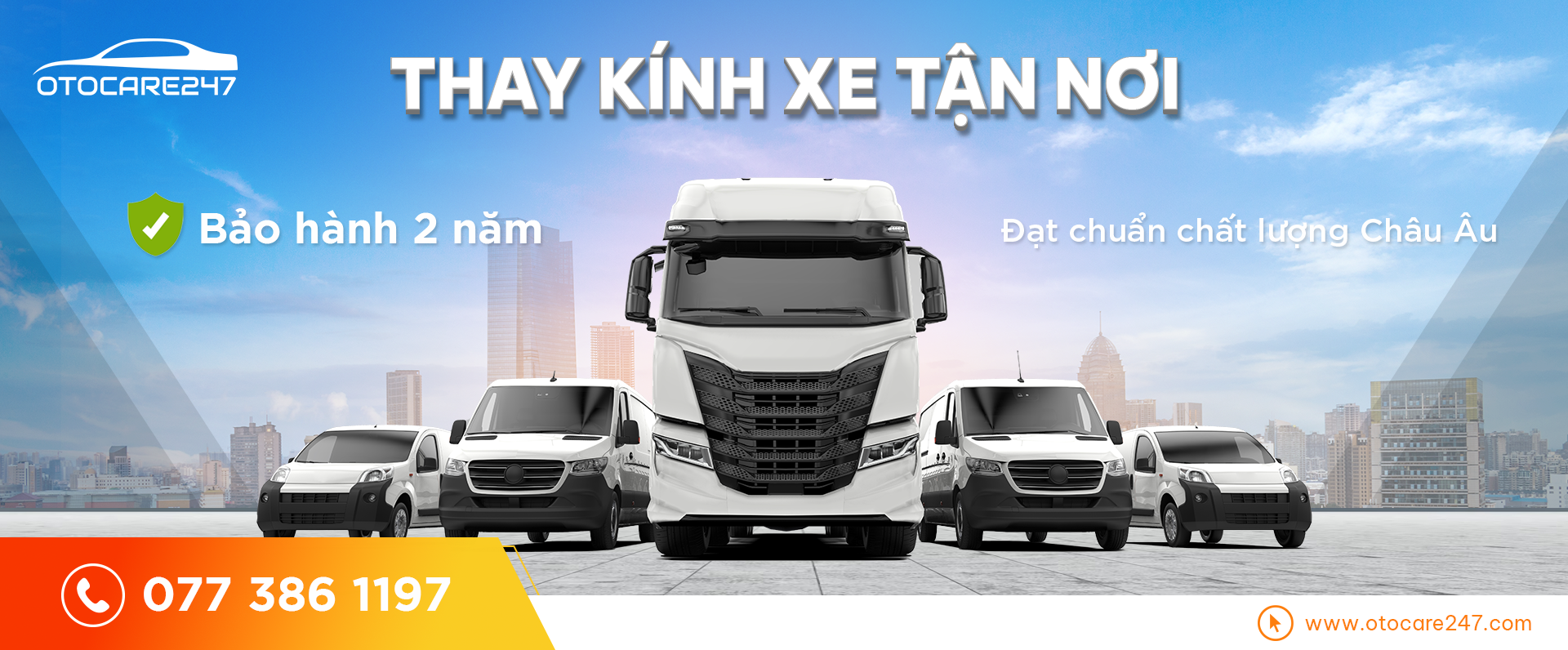 Thay kính chắn gió xe du lịch tận nơi